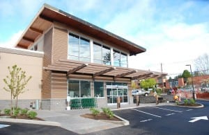 Big windows for extra sunlight, and a vestibule to keep the interior comfortable, are two of many features that won a green building award for the T&C rebuild