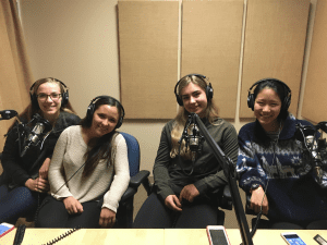 2016 BHS Girls Lacrosse captains (from left) Amy Willerford, Sonia Olson, Katie Usellis, and Robin Hilderman sit down for an interview with BCB. (Photo credit Charlie Hanacek)