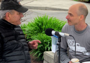 BCB host Bob Ross talks with Jake Angel at the Farmers Market