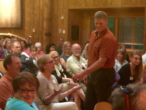 Peter Murchie, an officer of Bainbridge Schools Foundation, served as moderator.