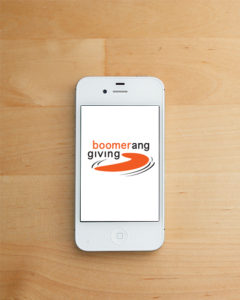 The Boomerang Giving app for smartphone