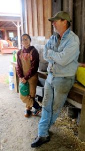 Farmer Brian McWhorter and Heyday Farm intern Catherine Nguyen