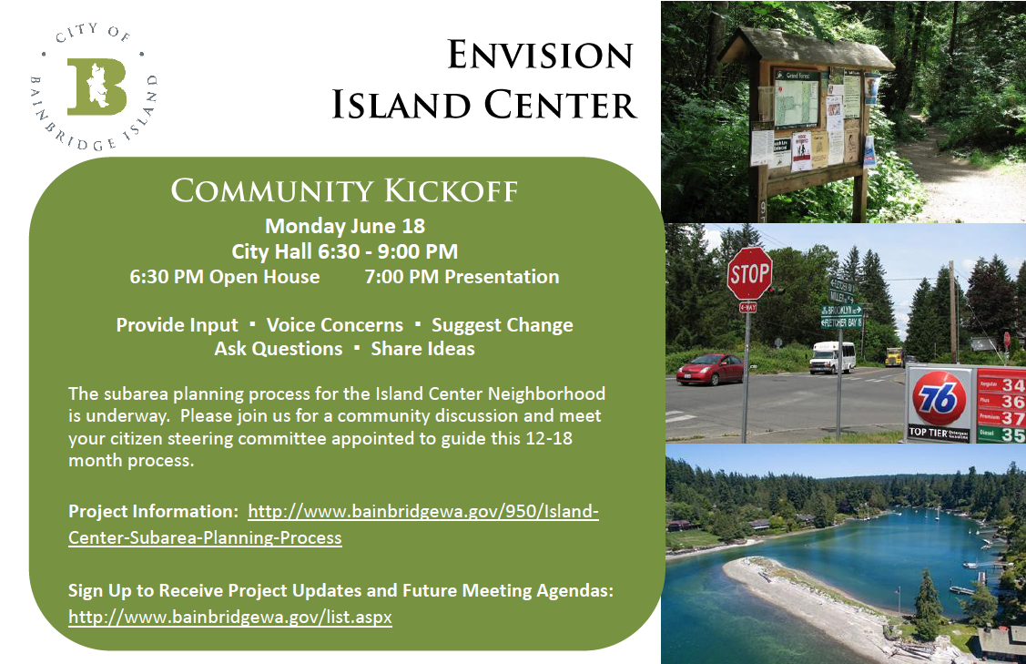 <i>Podcast: What’s Up Bainbridge: </i><br>Island Center Planning Meeting June 18